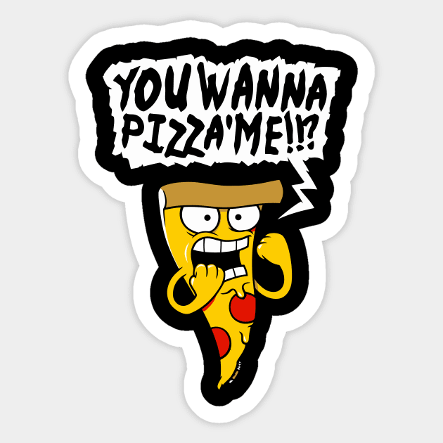 Feisty Pizza Slice Sticker by LandriArt